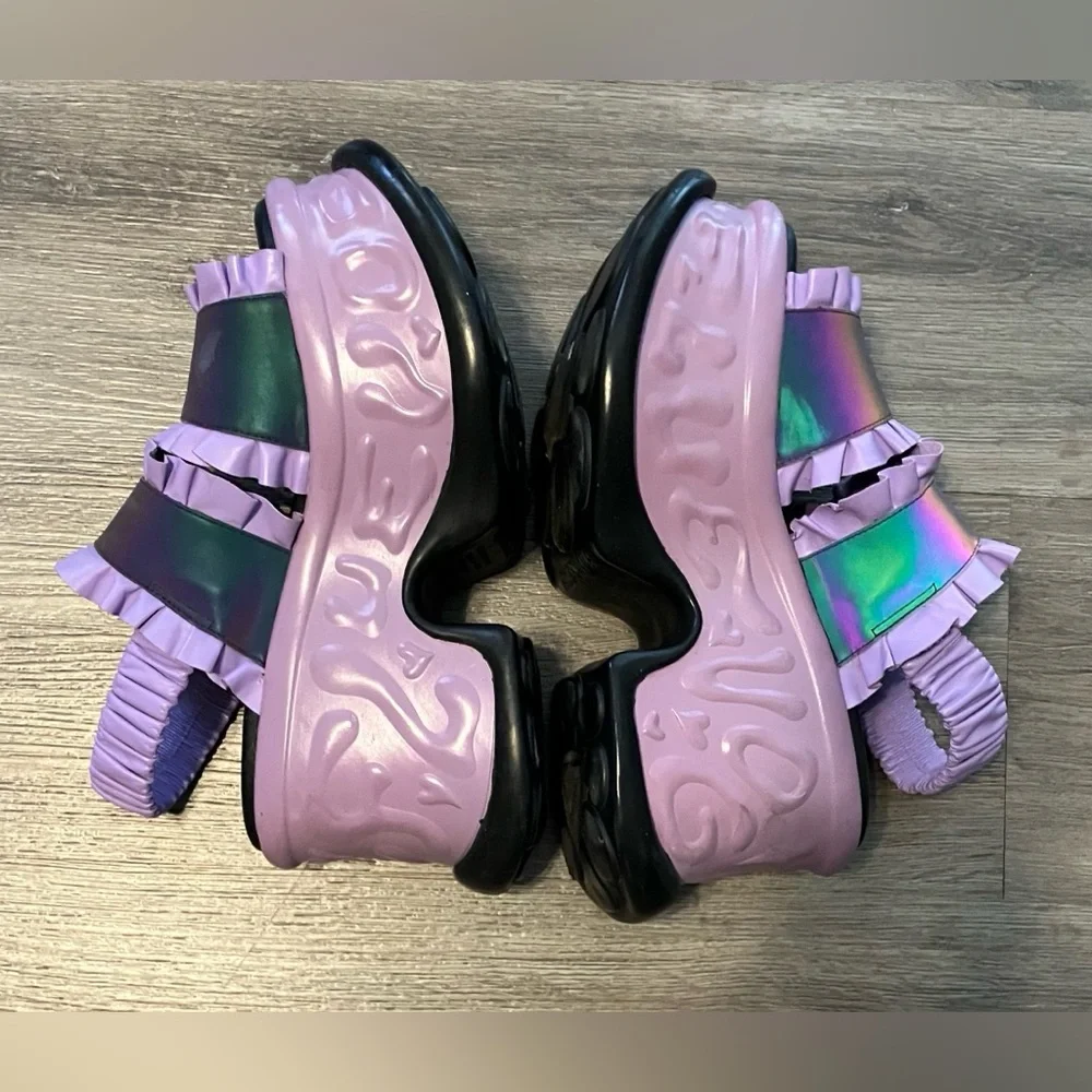 John Fluevog ruffle straps
